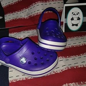 Crocs purple and white size 8 toddler
